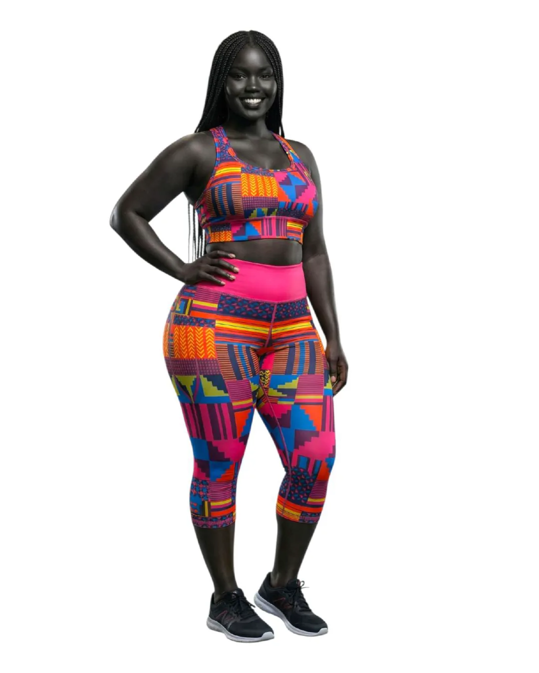 Kente 5 Capri Activewear Set by AfricStyle Fashion